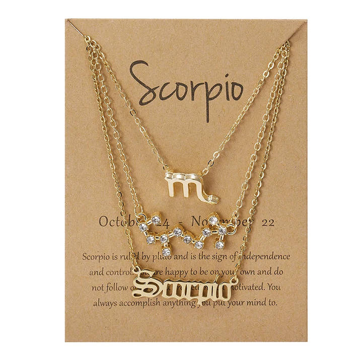 Juego de 3 Collares del Zodíaco